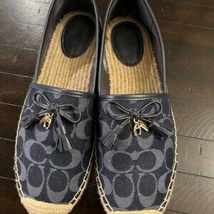 Coach Women's Carson Espadrilles. Denim Blue. Size 11.